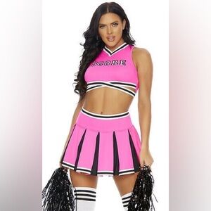 Forplay Pink Cheerleader Costume Halloween